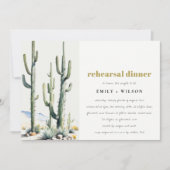 Invitation Dîner de répétition du désert de Cactus occidental (Devant)