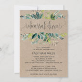 Invitation Dîner de répétition du feuillage Kraft (Devant)