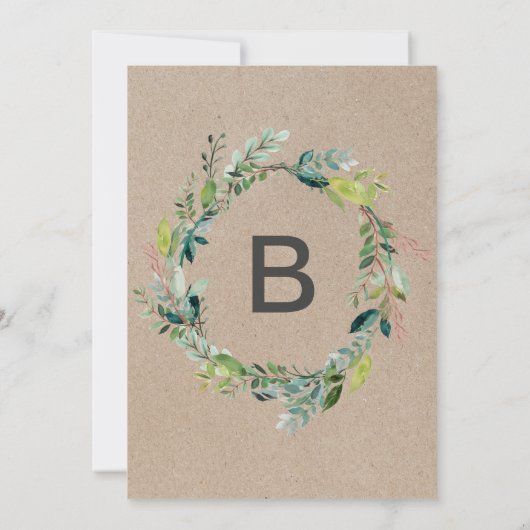 Invitation Dîner de répétition du feuillage Kraft (Dos)