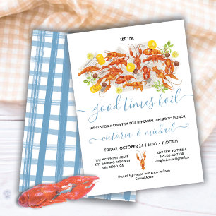 Invitation Dîner de répétition du Fiançailles de l'écrevisse