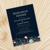 Invitation Dîner de répétition du Fleur sauvage de couleur bl
