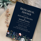 Invitation Dîner de répétition du Fleur sauvage de couleur bl