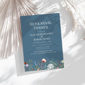 Invitation Dîner de répétition du Fleur sauvage de couleur bl