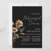 Invitation Dîner de répétition du Fleur sauvage de monogramme (Devant)