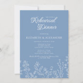 Invitation Dîner de répétition du Fleur sauvage Monogramme (Devant)