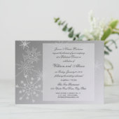 Invitation Dîner de répétition du flocon de neige en argent (Debout devant)