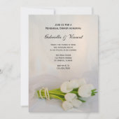 Invitation Dîner de répétition du Mariage blanc Tulip Bouquet (Devant)