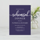 Invitation Dîner de répétition du Mariage bleu de la Marine (Debout devant)