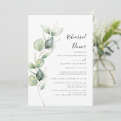 Invitation Dîner de répétition du Mariage botanique Eucalyptu (Debout devant)