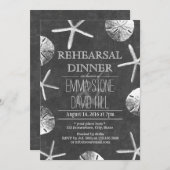 Invitation Dîner de répétition du Mariage de Chalkboard Beach (Devant / Derrière)