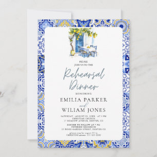 Invitation Dîner de répétition du Mariage de citron méditerra