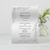 Invitation Dîner de répétition du Mariage de décoration d'arg (Debout devant)