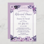 Invitation Dîner de répétition du Mariage de fleurs mauve (Devant / Derrière)
