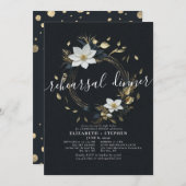 Invitation Dîner de répétition du Mariage de la couronne d'or (Devant / Derrière)