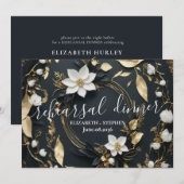 Invitation Dîner de répétition du Mariage de la couronne d'or (Devant / Derrière)
