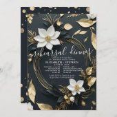 Invitation Dîner de répétition du Mariage de la couronne d'or (Devant / Derrière)