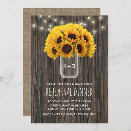 Invitation Dîner de répétition du Mariage de la grange de tou (Devant / Derrière)