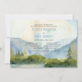 Invitation Dîner de répétition du Mariage de l'aquarelle de M (Devant)