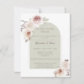 Invitation Dîner de répétition du Mariage de l'arc Rose de Bo (Devant)