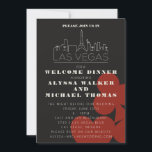 Invitation Dîner de répétition du Mariage de Las Vegas Casino<br><div class="desc">Un mariage amusant et moderne bienvenue dîner ou répétition invitation à invitation vos invités à votre événement à Las Vegas! Cette invitation comprend des graphismes en couleur rouge, un rendu moderne de la ligne d'horizon de Las Vegas, ainsi que des polices et du texte entièrement personnalisables sur arrière - plan...</div>