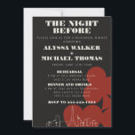 Invitation Dîner de répétition du Mariage de Las Vegas Skylin<br><div class="desc">Un dîner de répétition mariage amusant et moderne invitant à informer vos invités de votre événement à Las Vegas! Cette invitation à dîner de répétition comprend des graphismes en couleur rouge, un rendu moderne de la ligne d'horizon de Las Vegas, ainsi que des polices et du texte entièrement personnalisables sur...</div>