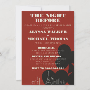 Invitation Dîner de répétition du Mariage de Las Vegas Skylin