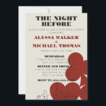 Invitation Dîner de répétition du Mariage de Las Vegas Skylin<br><div class="desc">Un dîner de répétition mariage amusant et moderne invitant à informer vos invités de votre événement à Las Vegas! Cette invitation à dîner de répétition comprend des graphismes en couleur rouge, un rendu moderne de la ligne d'horizon de Las Vegas, ainsi que des polices et du texte entièrement personnalisables sur...</div>