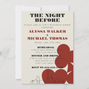 Invitation Dîner de répétition du Mariage de Las Vegas Skylin