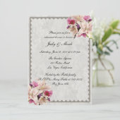 Invitation Dîner de répétition du Mariage de marbre blanc (Debout devant)