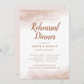 Invitation Dîner de répétition du Mariage de nuage rose (Devant / Derrière)