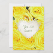 Invitation Dîner de répétition du Mariage de rose jaune (Dos)