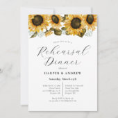 Invitation Dîner de répétition du Mariage de tournesol jaune (Devant)