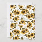 Invitation Dîner de répétition du Mariage de tournesol jaune (Dos)