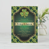 Invitation Dîner de répétition du mariage de trèfle vert d'Ir (Debout devant)