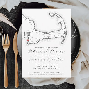Invitation Dîner de répétition du Mariage Décontracté Falmout