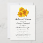 Invitation Dîner de répétition du Mariage des fleurs jaunes d (Devant)