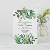 Invitation Dîner de répétition du Mariage du feuillage vert (Debout devant)
