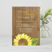 Invitation Dîner de répétition du Mariage du tournesol de gra (Debout devant)