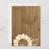 Invitation Dîner de répétition du Mariage du tournesol de gra (Dos)