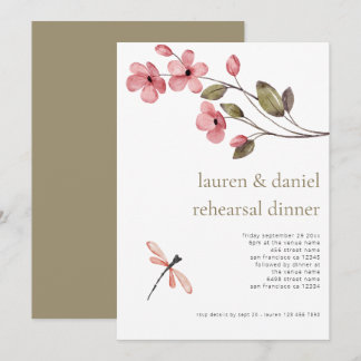 Invitation Dîner de répétition du Mariage Fleur sauvage de li