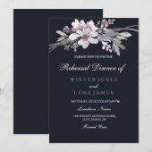 Invitation Dîner de répétition du Mariage Floral d'hiver de l (Devant / Derrière)
