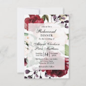 Invitation Dîner de répétition du Mariage Floral Gold de Bour (Devant)