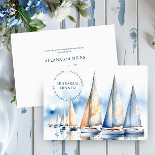 Invitation Dîner de répétition du Mariage nautique