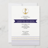 Invitation Dîner de répétition du mariage nautique de l'ancre (Devant)