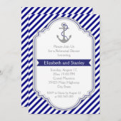 Invitation Dîner de répétition du mariage nautique de l'ancre (Devant / Derrière)