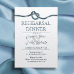 Invitation Dîner de répétition du Mariage nautique du noeud<br><div class="desc">Simple Navy Blue Tying the Knot Rehearsal Diner Invitations.</div>