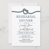 Invitation Dîner de répétition du Mariage nautique du noeud (Devant)