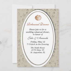 Invitation Dîner de répétition du Mariage Sea Shells Invitati