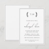 Invitation Dîner de répétition du monogramme de couronne Invi (Devant / Derrière)