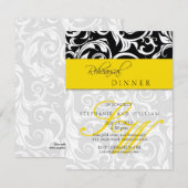 Invitation Dîner de répétition du Monogramme de la torse jaun (Devant / Derrière)